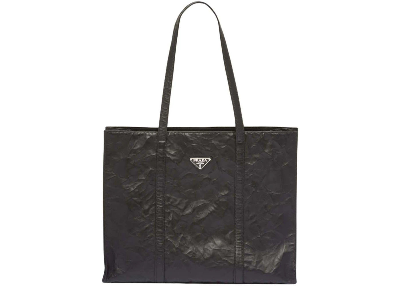 Prada Large Antique Nappa Leather Tote Black
