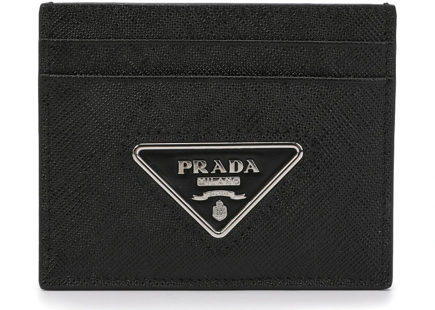 Prada Logo Plaque Cardholder Black