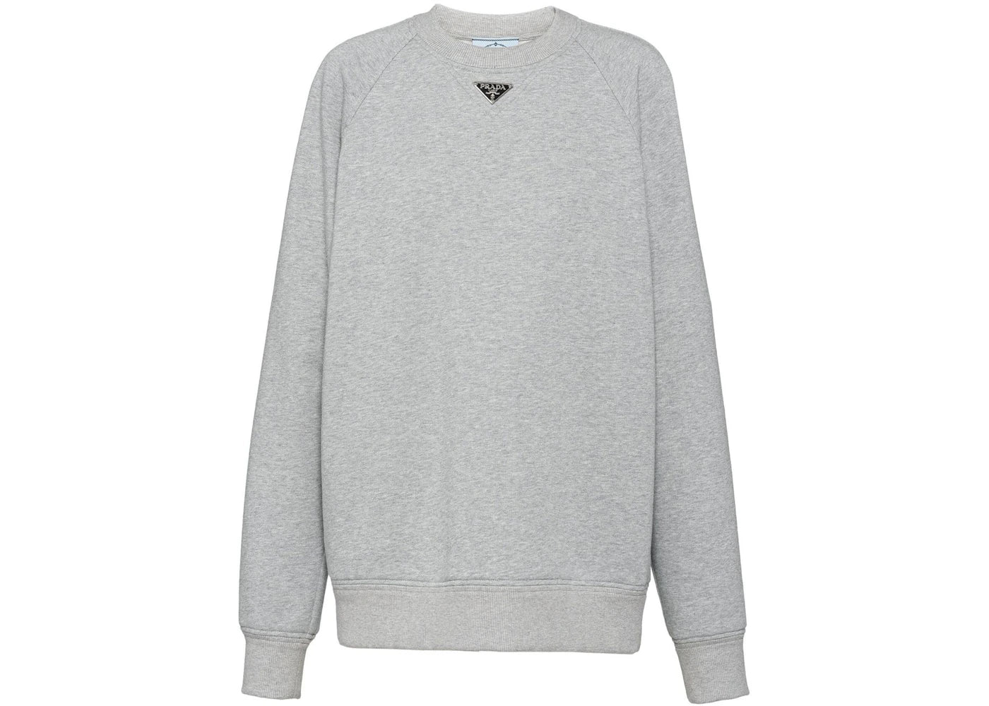 Prada Logo Plaque Jumper Grey