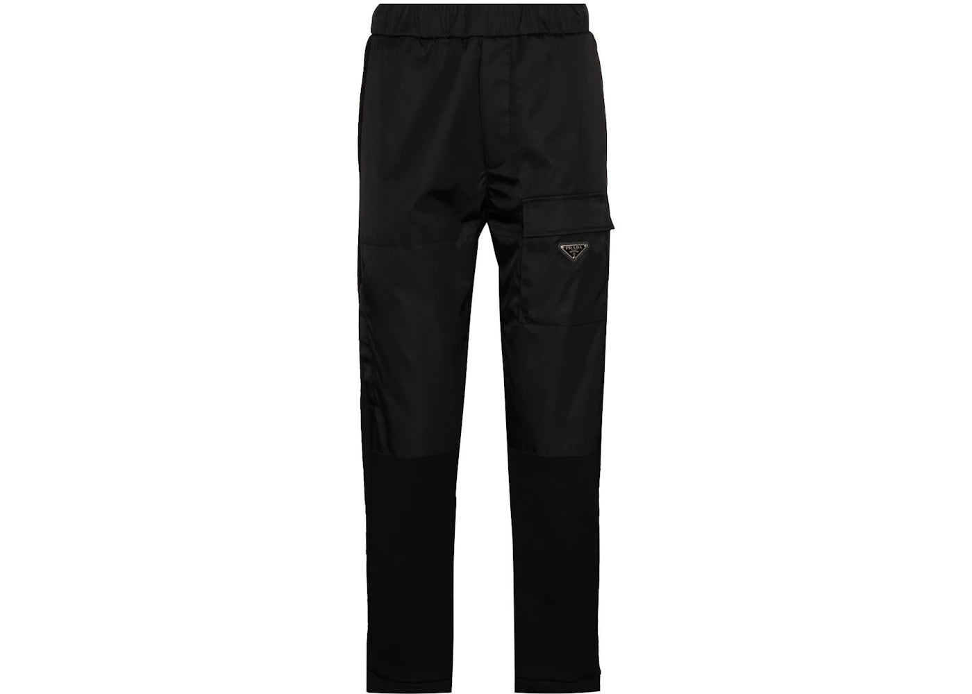 Prada Logo Plaque Straight Leg Pants Black