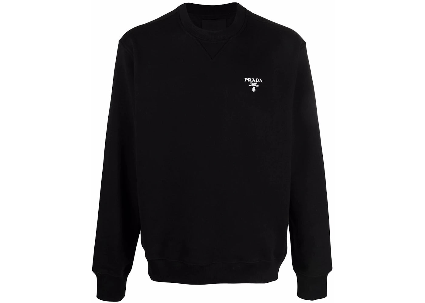 Prada Logo Print Crewneck Sweatshirt Black
