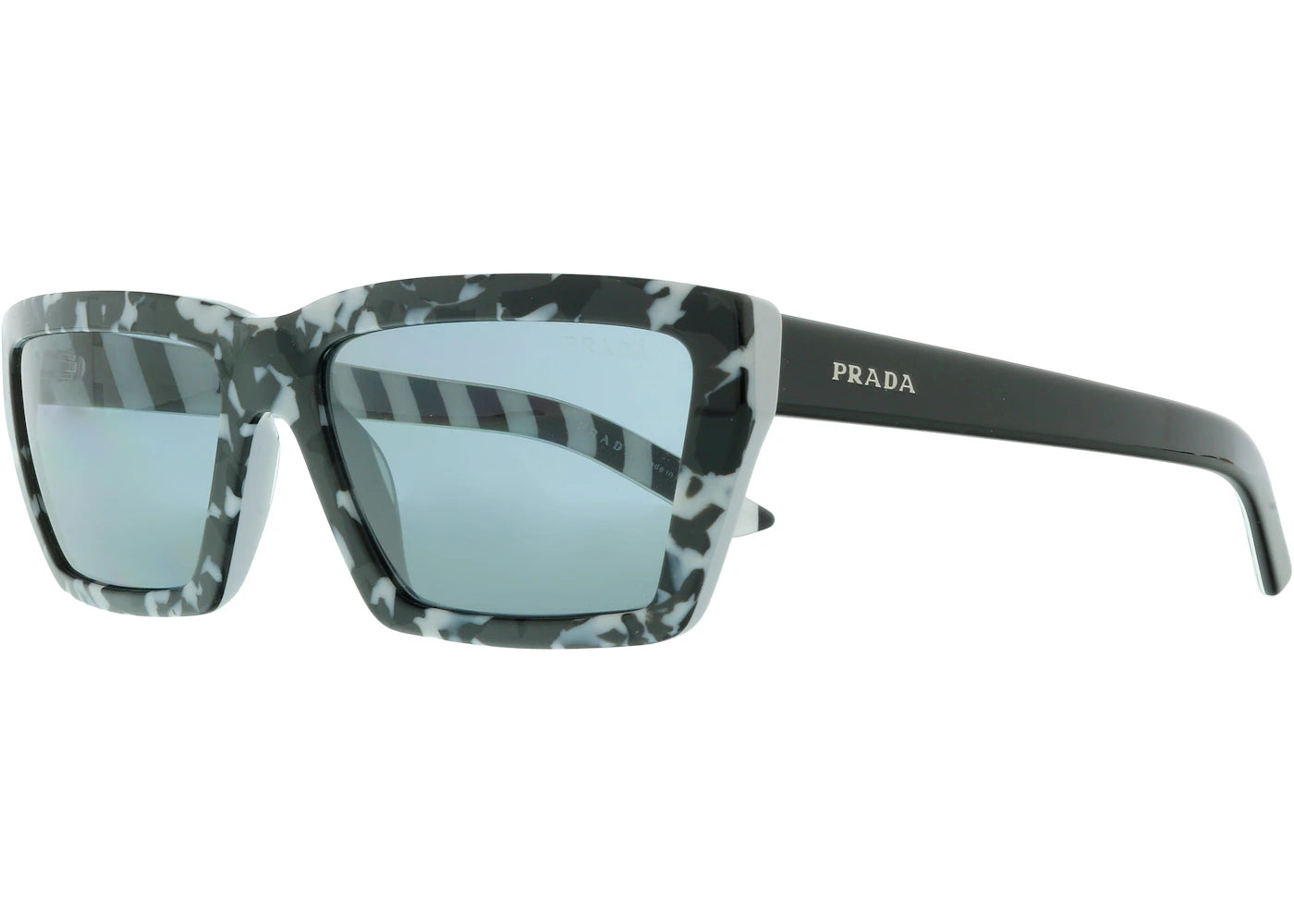 Prada Millenials Square Sunglasses Black/White/Havana (0PR 04VS 4433C2)