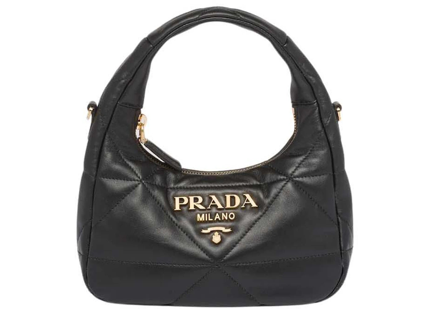 Prada Nappa-Leather Mini Bag with Topstitching Black