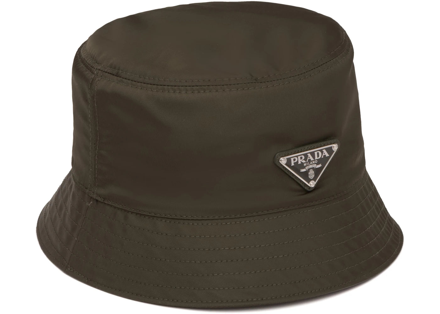 Prada Nylon Bucket Hat Camouflage Green