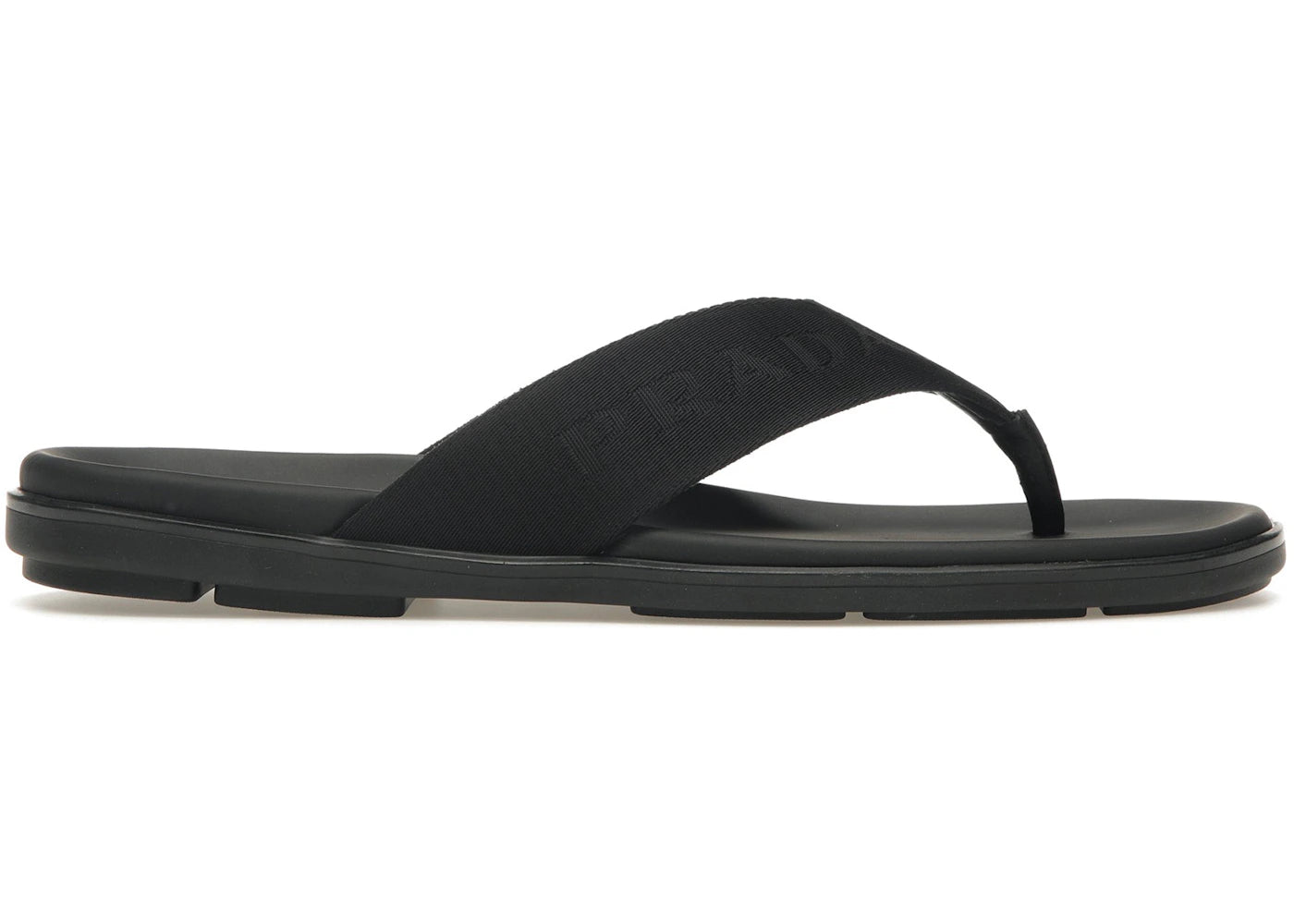 Prada Nylon Tape Thong Sandals Black Leather (Men's)