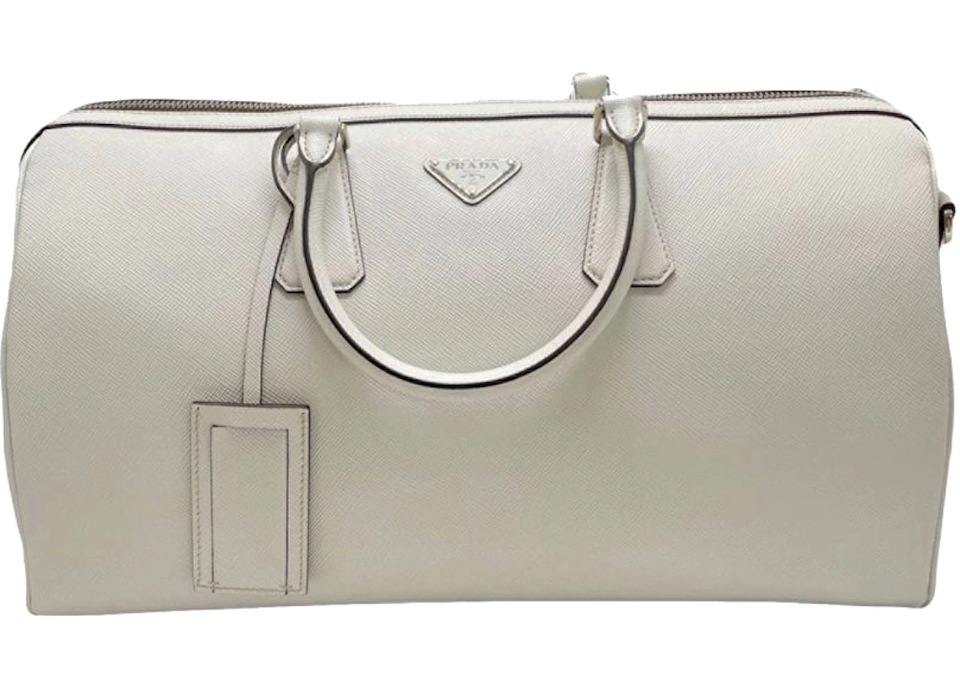 Prada Pattina Saffiano Leather Travel Bag Ivory