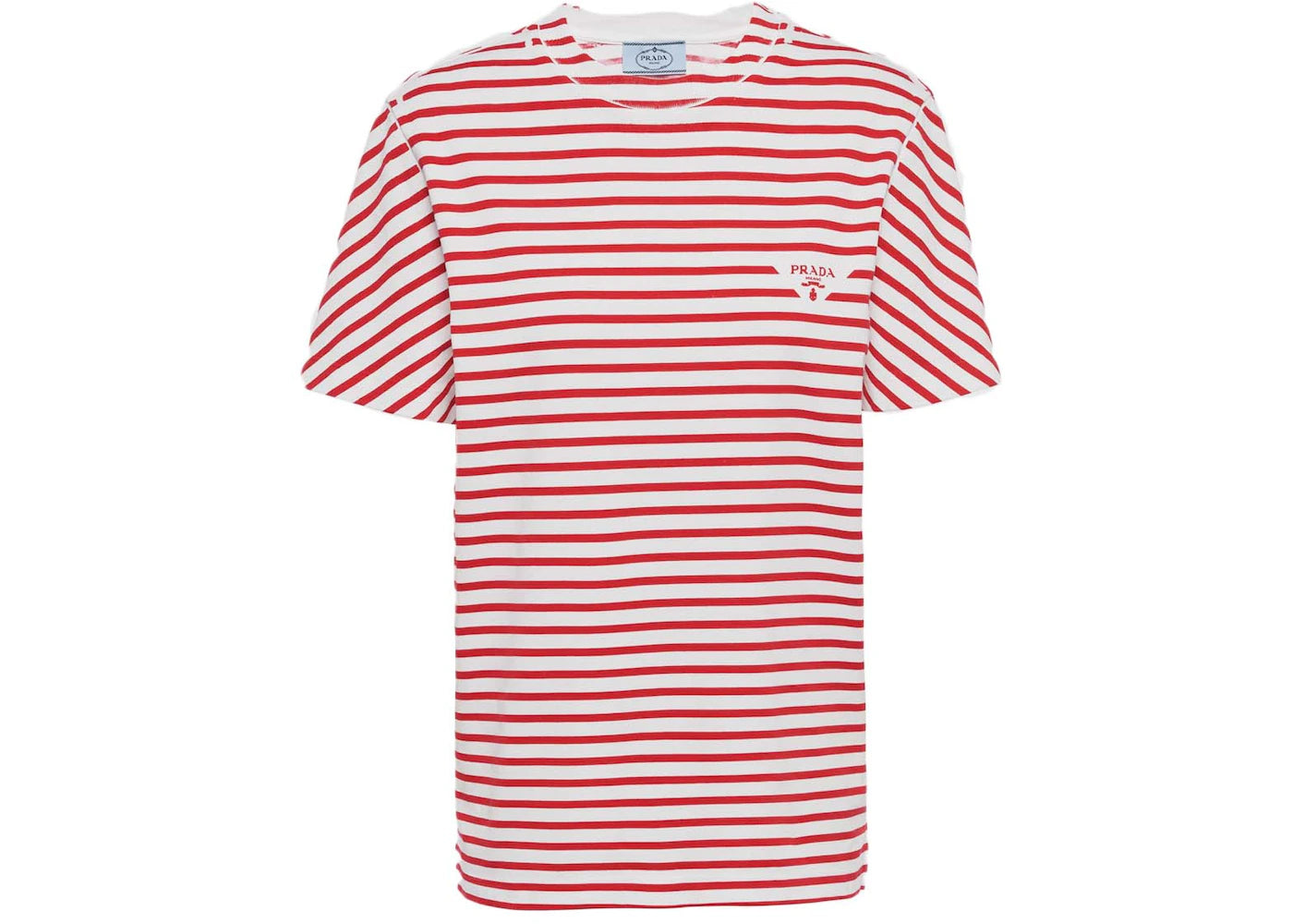 Prada Printed Interlock Stripe T-shirt White/Red