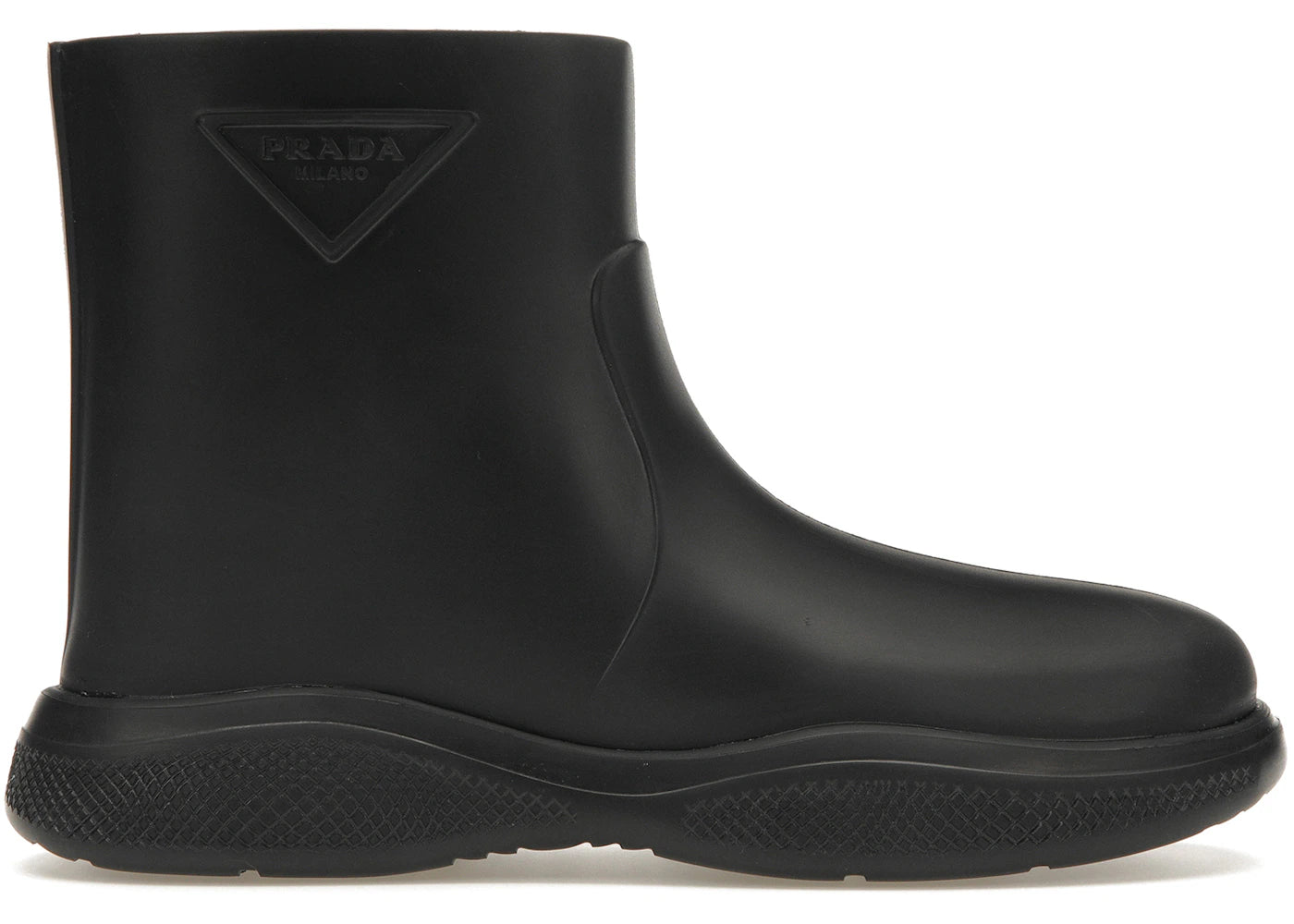 Prada Pull-On Rain Booties Black Rubber