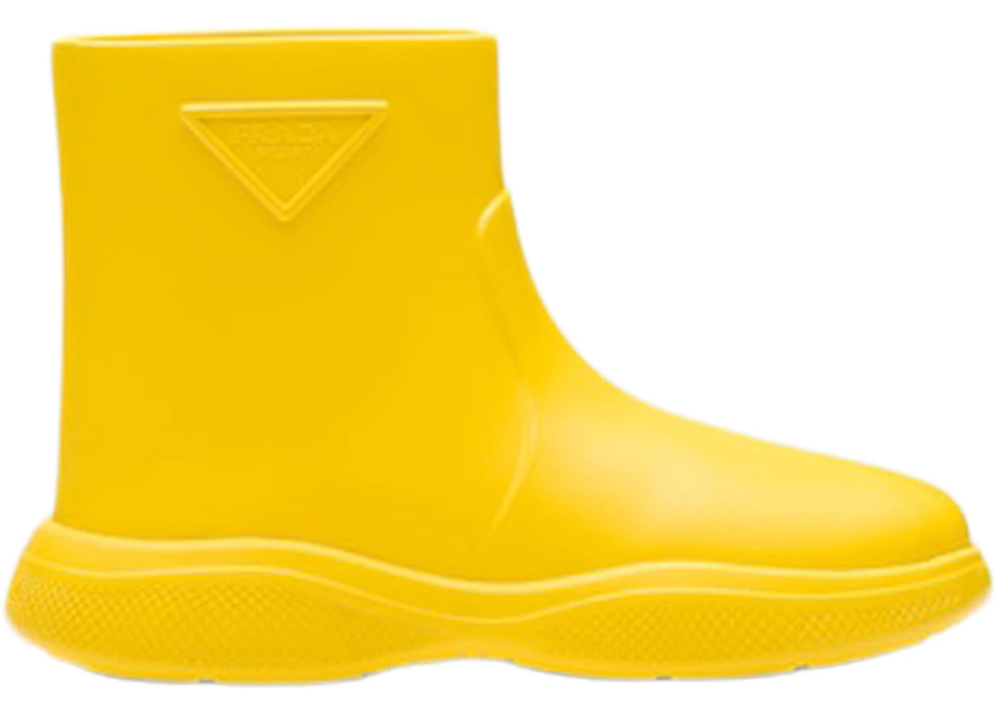 Prada Pull-On Rain Booties Sunny Yellow Rubber