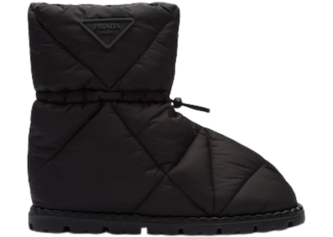 Prada Quilted Booties Black Nylon