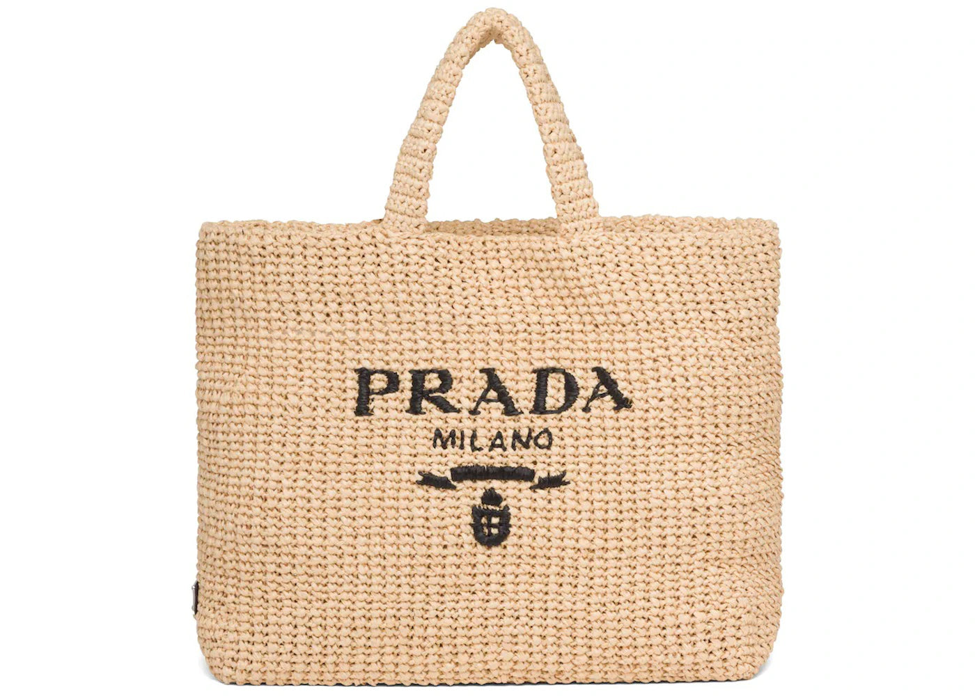 Prada Raffia Tote Bag Brown