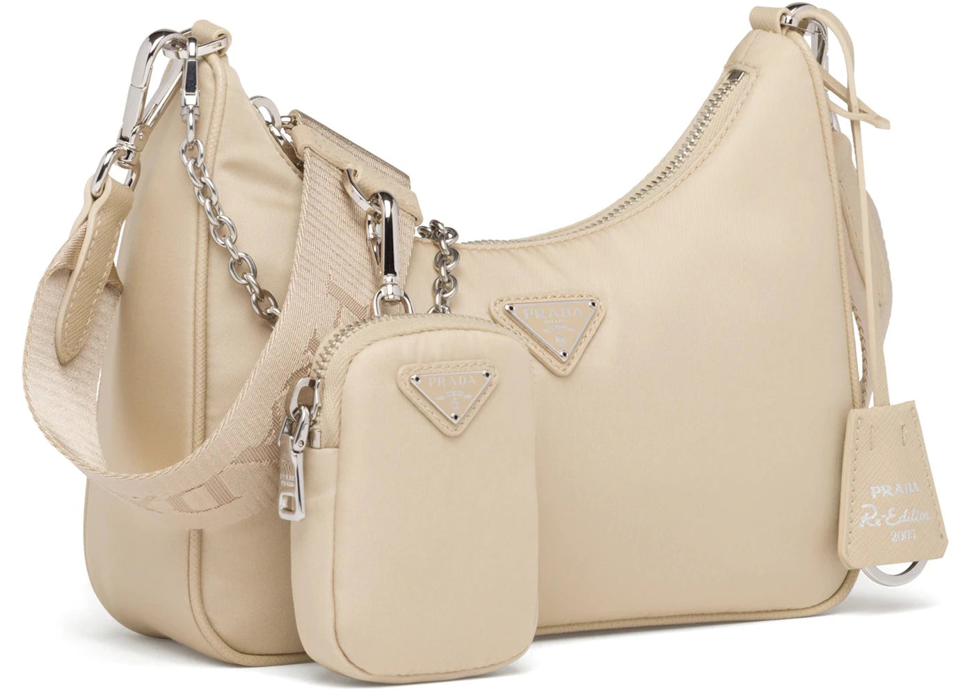 Prada Re-Edition 2005 Shoulder Bag Desert Beige