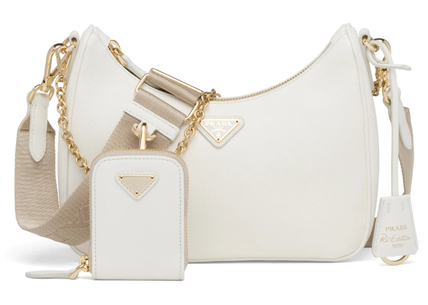 Prada Re-Edition 2005 Saffiano Leather Bag White