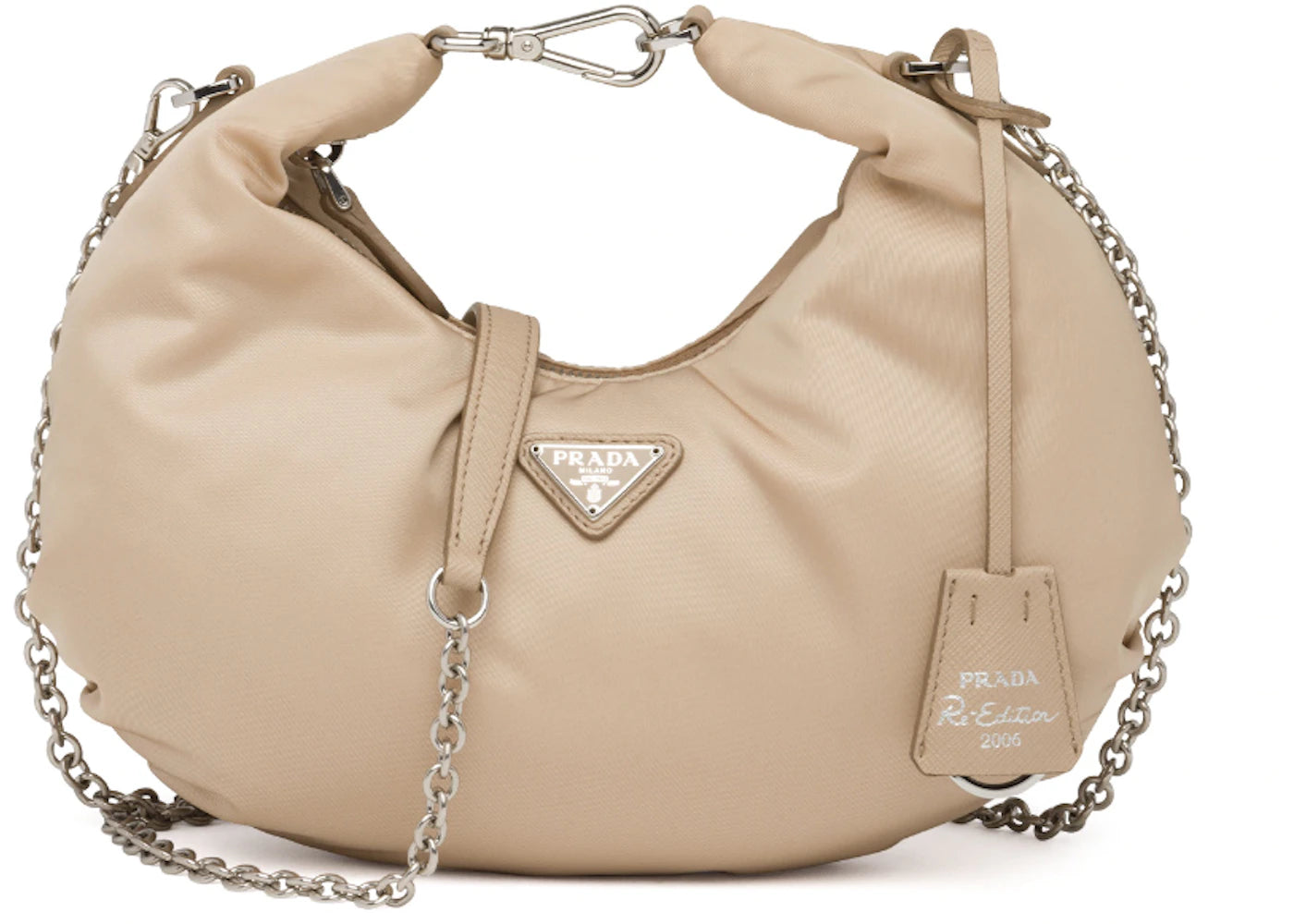 Prada Re-Edition 2006 Nylon Bag Cameo Beige