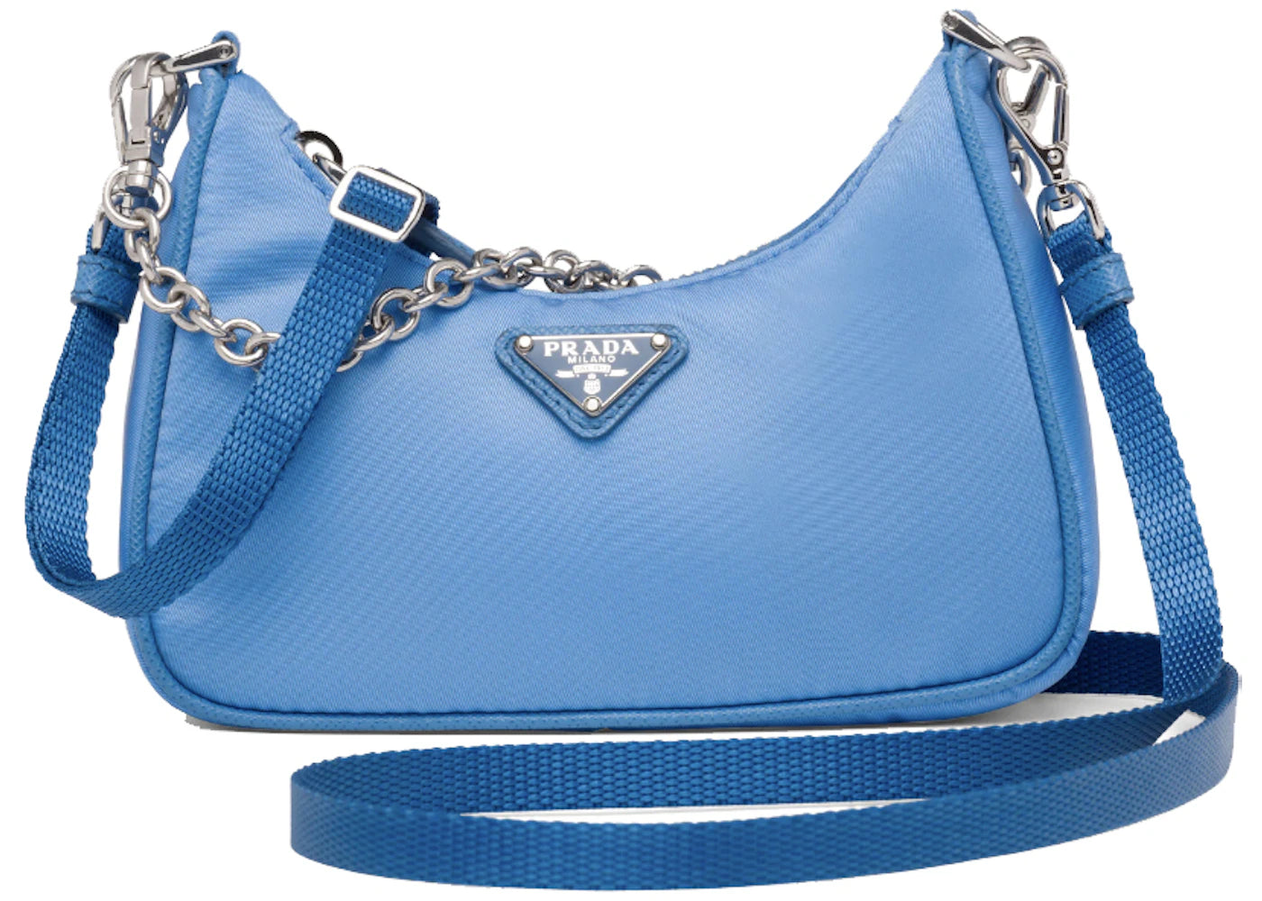 Prada Re-Edition Nylon Mini Shoulder Bag Periwinkle Blue