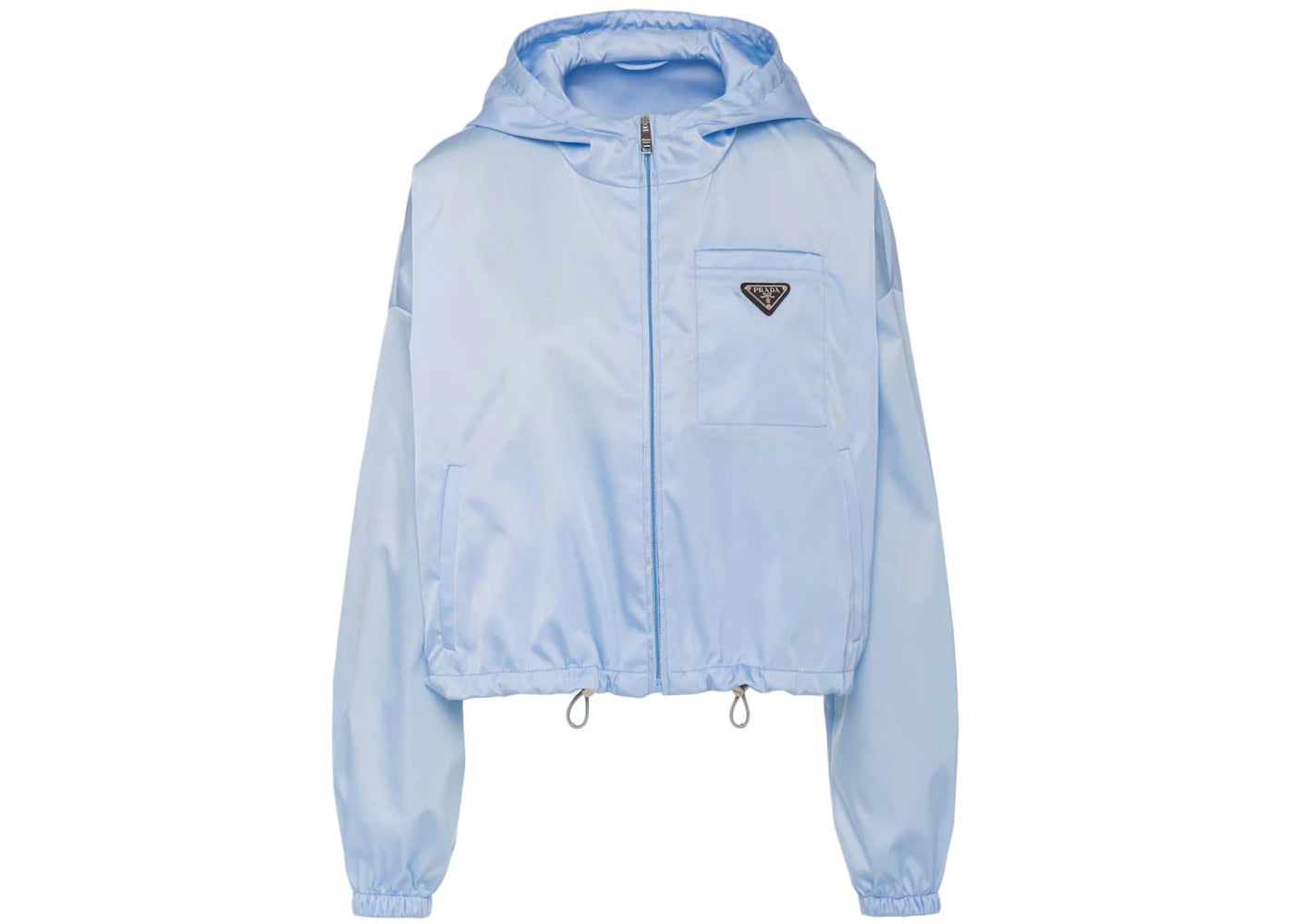 Prada Re-Nylon Cropped Jacket Celeste Blue