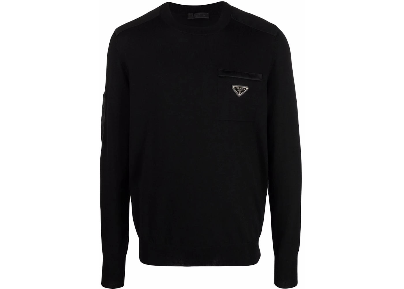 Prada Re-Nylon Logo Plaque Sweater Black