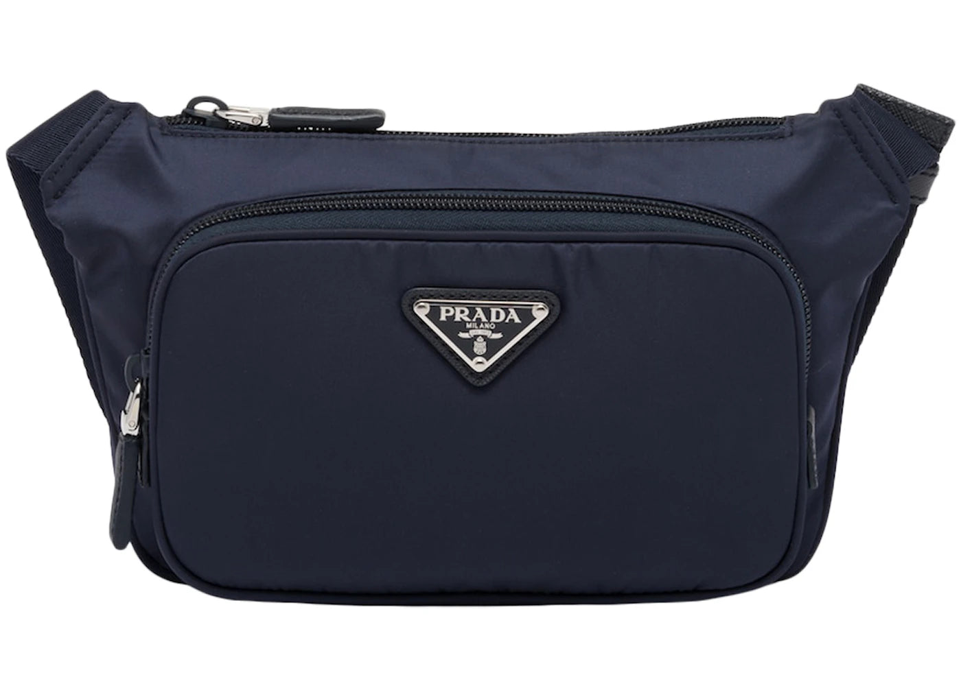 Prada Re-Nylon and Saffiano Leather Shoulder Bag Navy