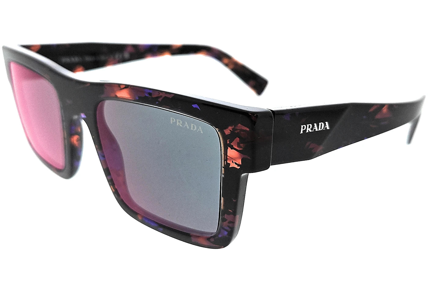 Prada Rectangle Sunglasses Abstract Orange (0PR 19WS 06V40E)