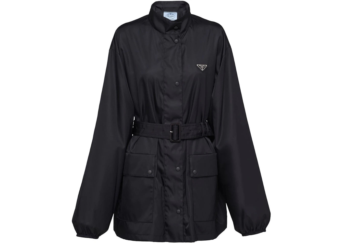 Prada Regernated Nylon Rain Coat Black