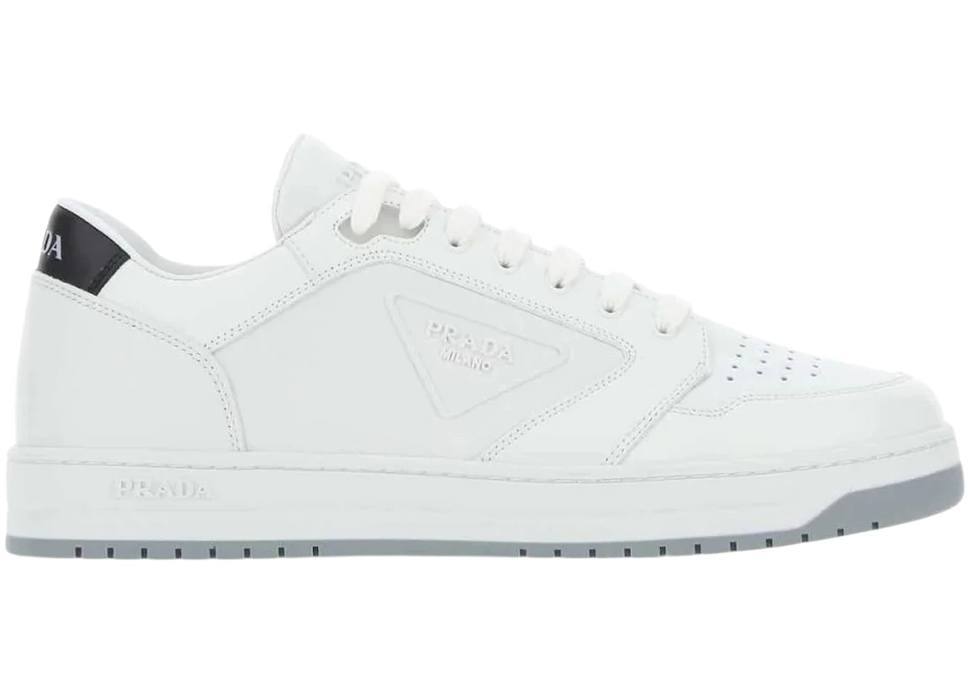 Prada Round Toe Sneakers White Black