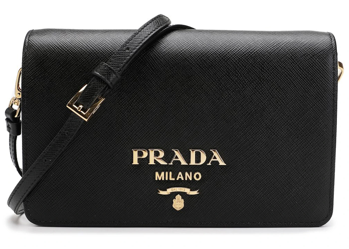 Prada Saffiano Leather Crossbody Mini Black