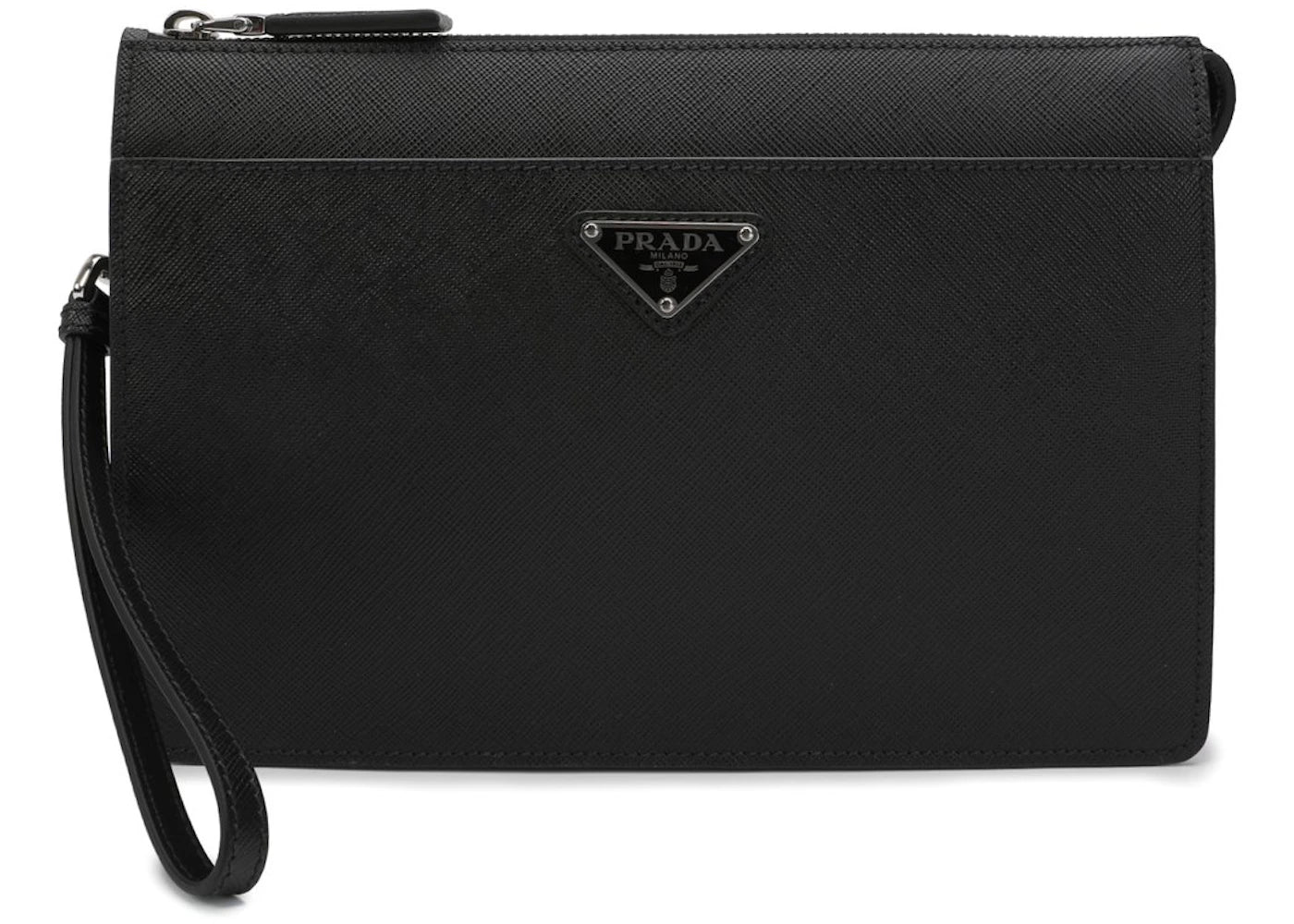 Prada Saffiano Leather Pouch Black