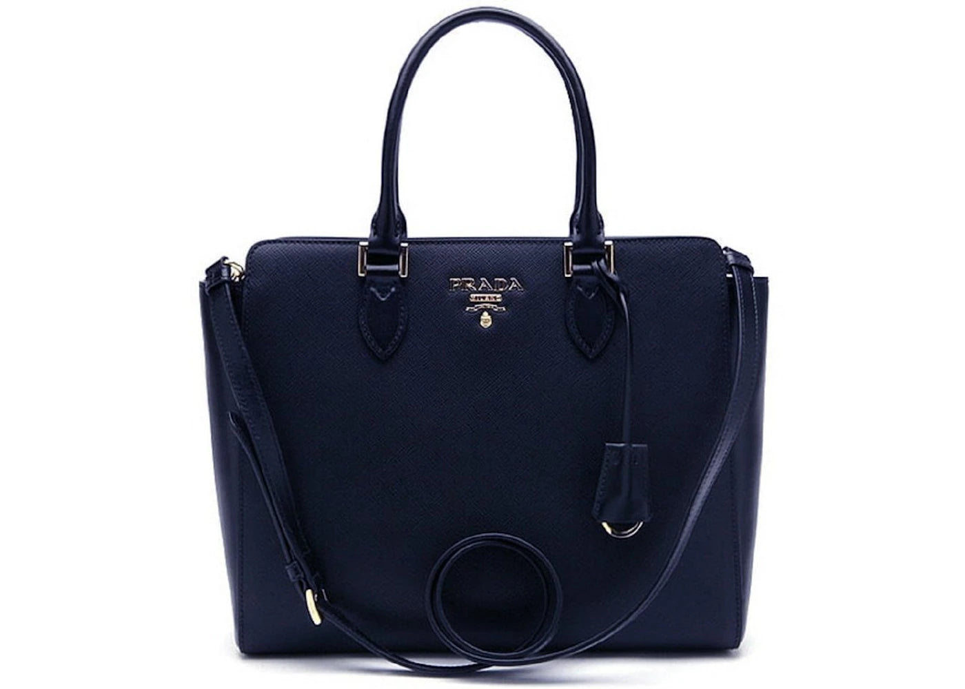 Prada Saffiano Lux Handbag Navy Blue