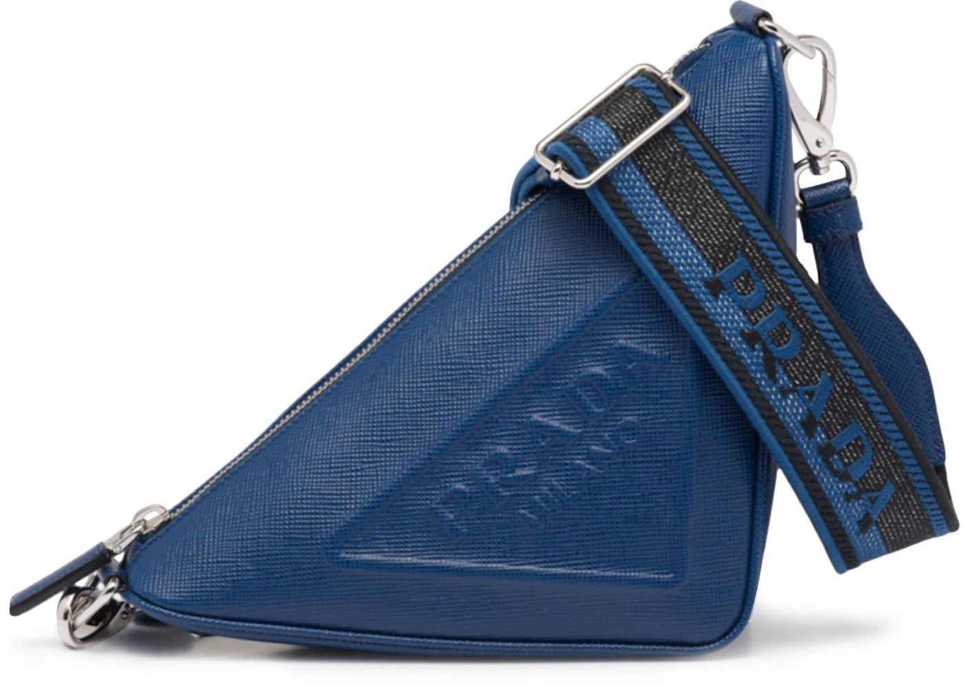 Prada Saffiano Triangle Bag Bluette