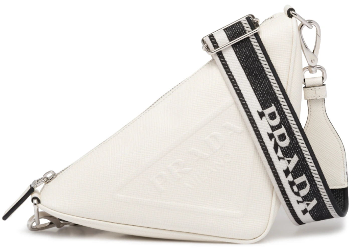 Prada Saffiano Triangle Bag White