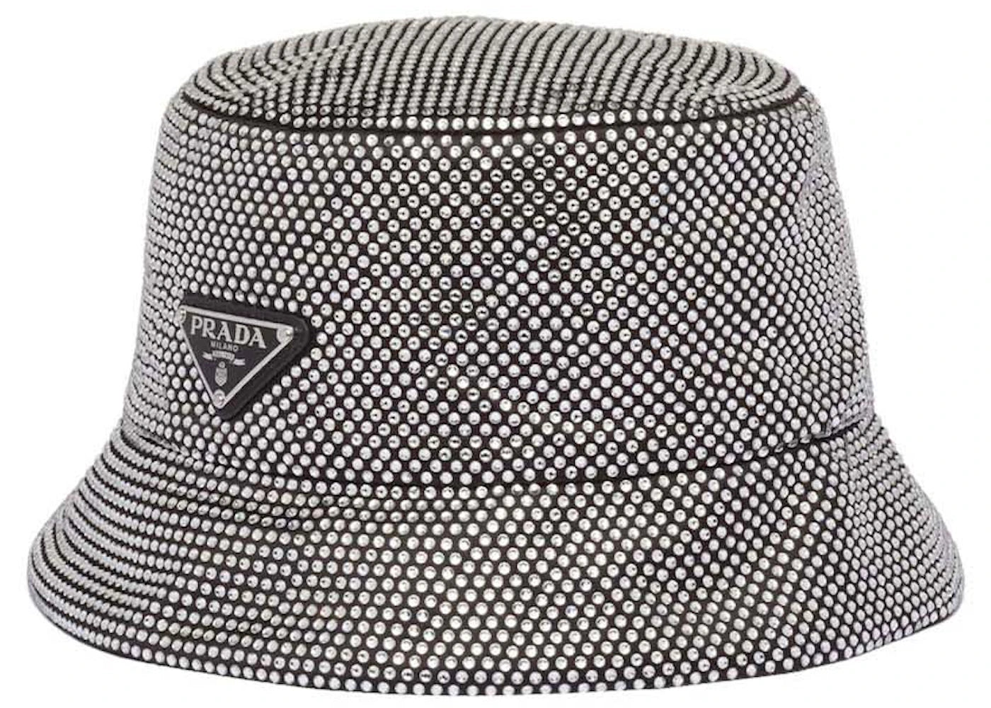 Prada Satin Bucket Hat With Crystals Crystal