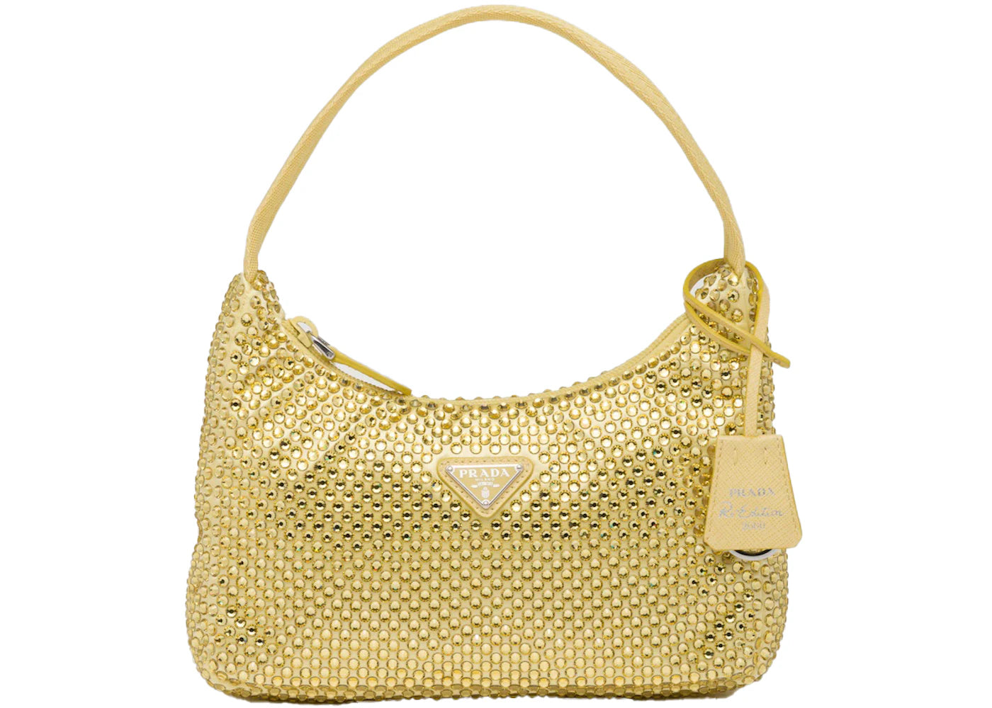 Prada Satin Mini-Bag With Artificial Crystals Pineapple Yellow