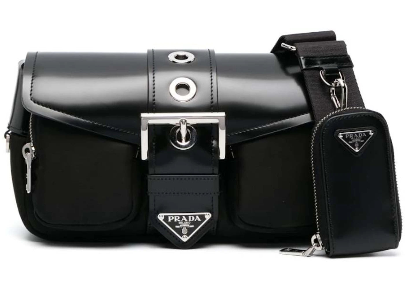 Prada Small Pocket Shoulder Bag Black