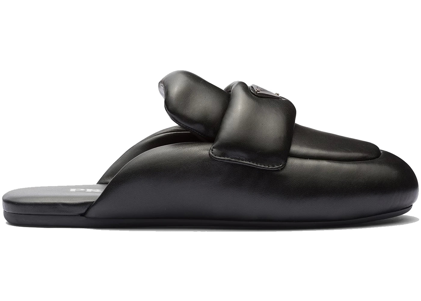 Prada Soft Padded 5mm Sabots Black Nappa Leather