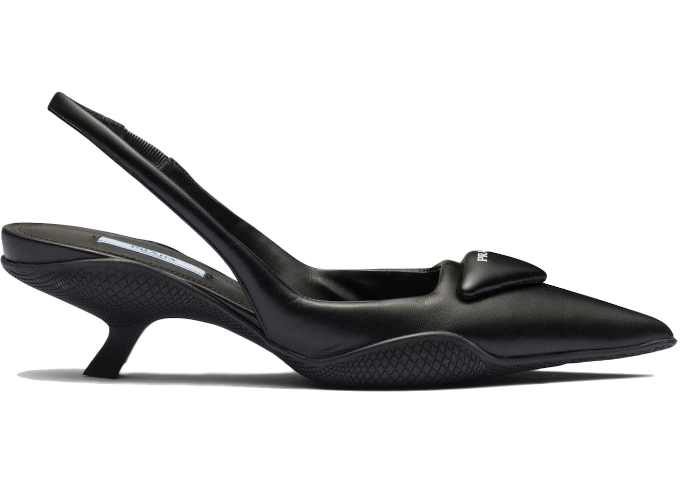 Prada Soft Padded Slingback Pumps Black Leather