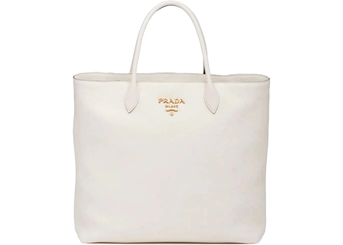 Prada Square Shopping Bag Large White/Beige