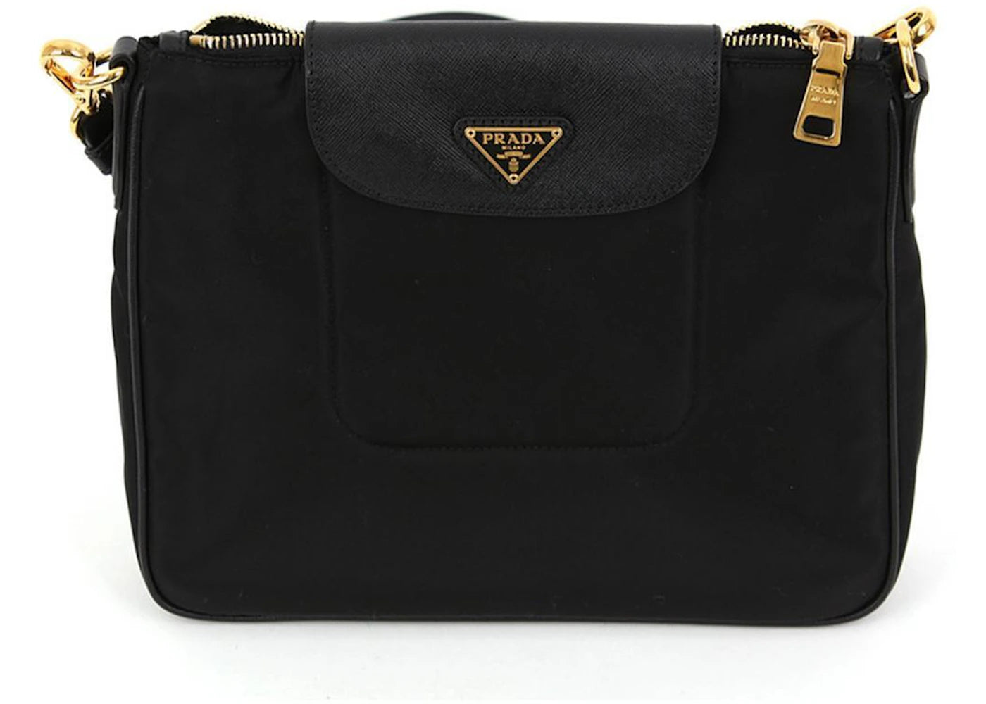 Prada Tessuto Crossbody Bag Leather Black