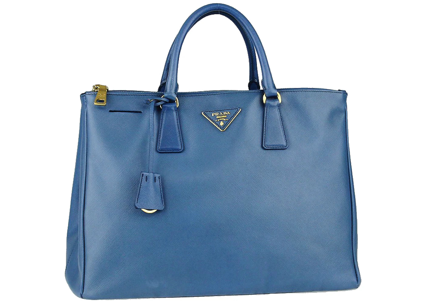 Prada Double Zip Lux Tote Saffiano Large Cobalto Blue