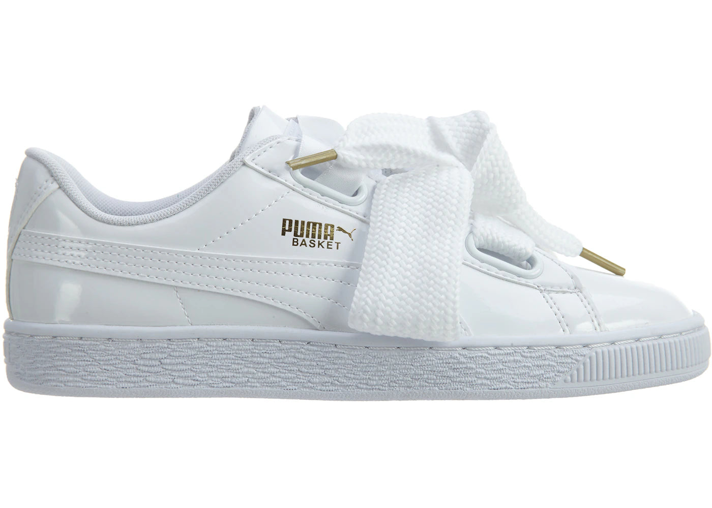 Puma Basket Heart Patent Puma White Puma White (Women's)