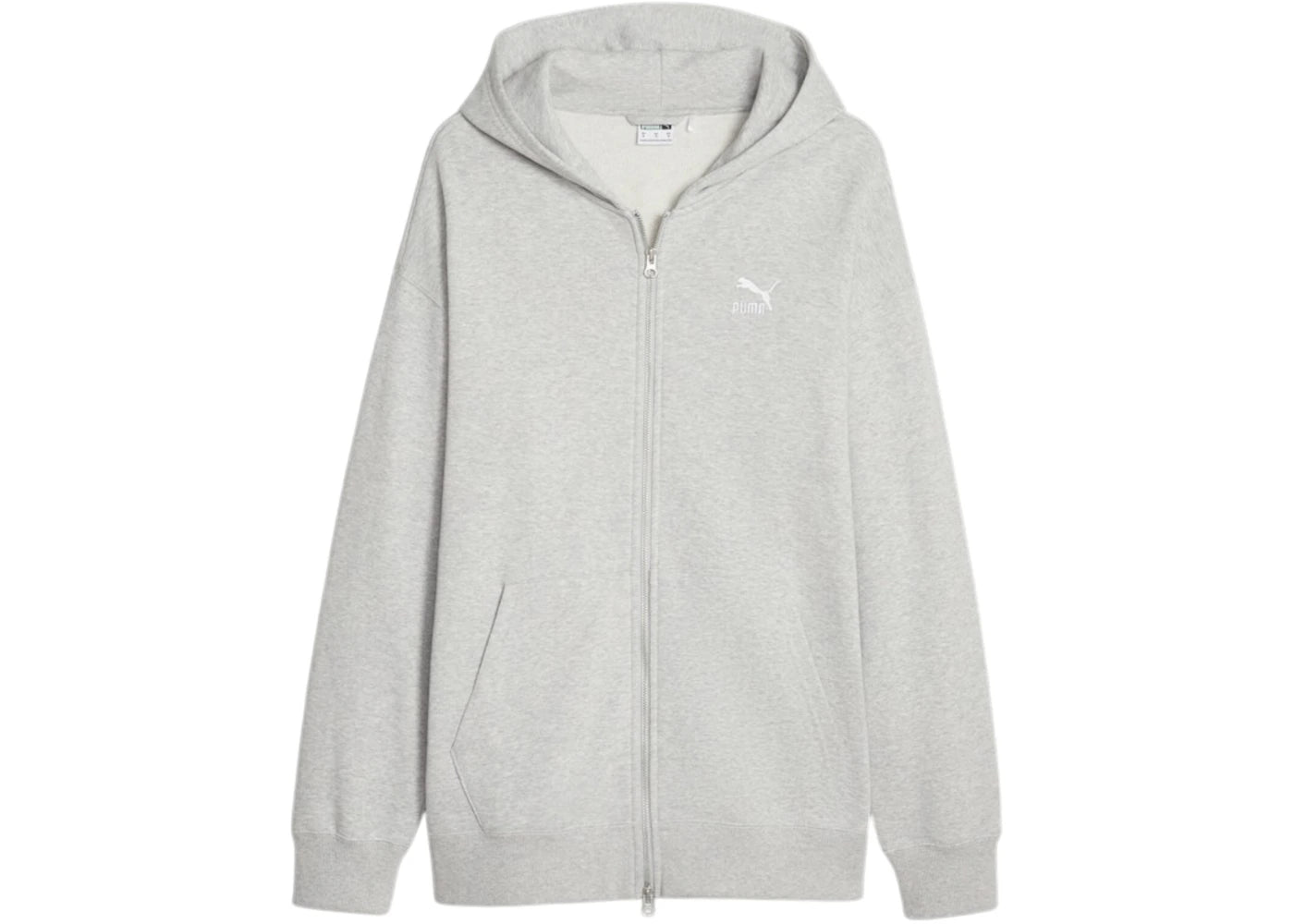 Puma Better Classics Relaxed Full Zip Hoodie Light Gray Heather
