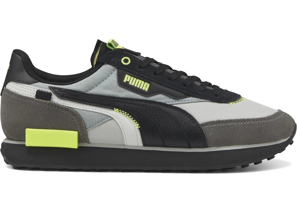 Future Rider Displaced Puma Future Rider Displaced Gray Black Lime Squeeze – Side Kicks