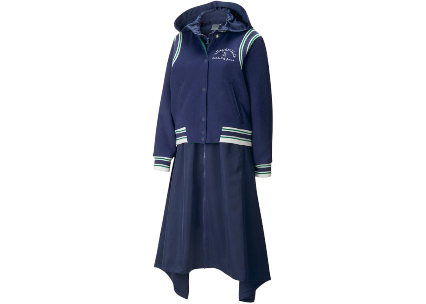 Puma Women's Ambrose Victory Reversible Varsity Full-Zip Jacket Patriot Blue/Verdant Green
