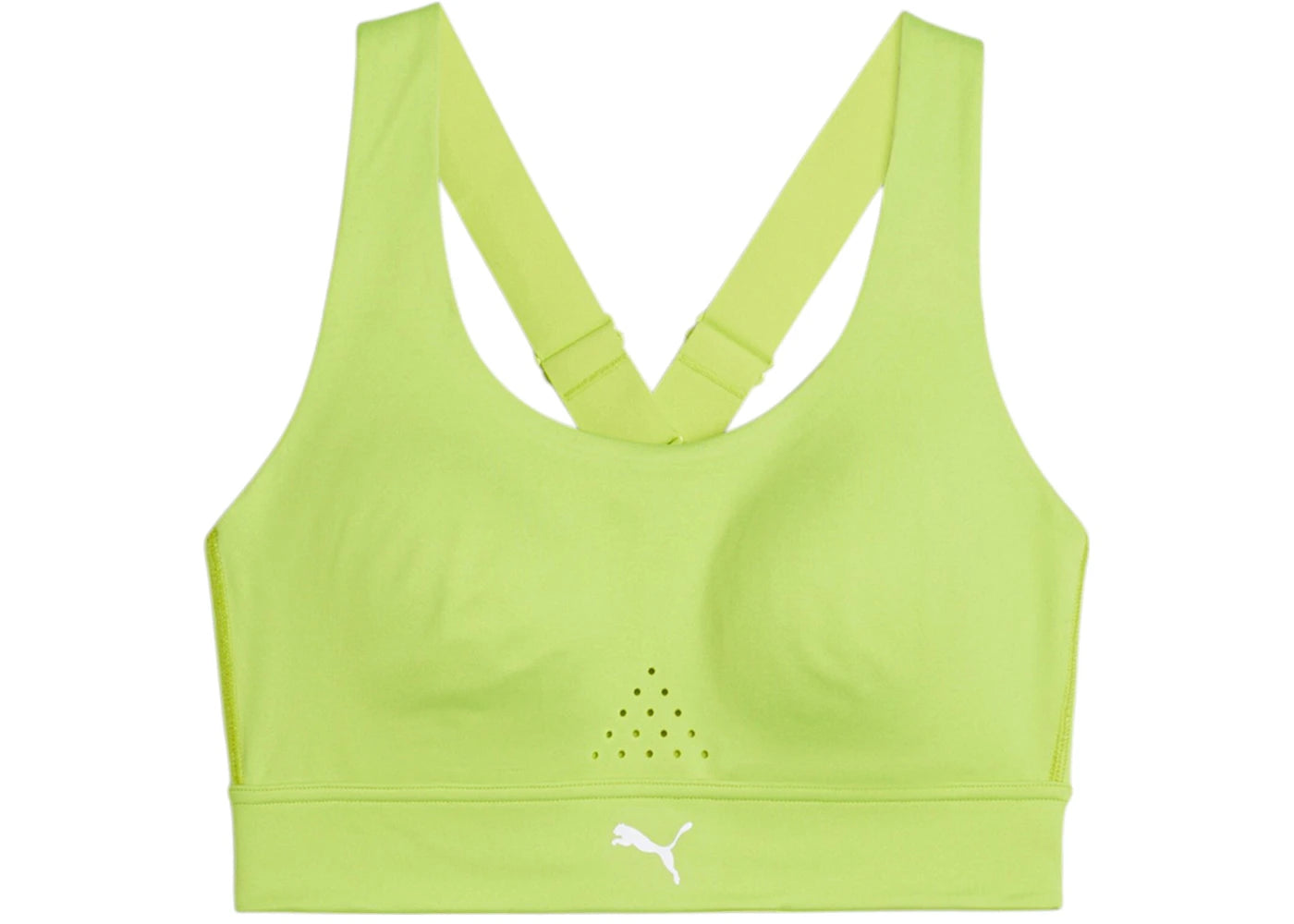 Puma Women's Power Breathe Run Sports Bra Lime Pow