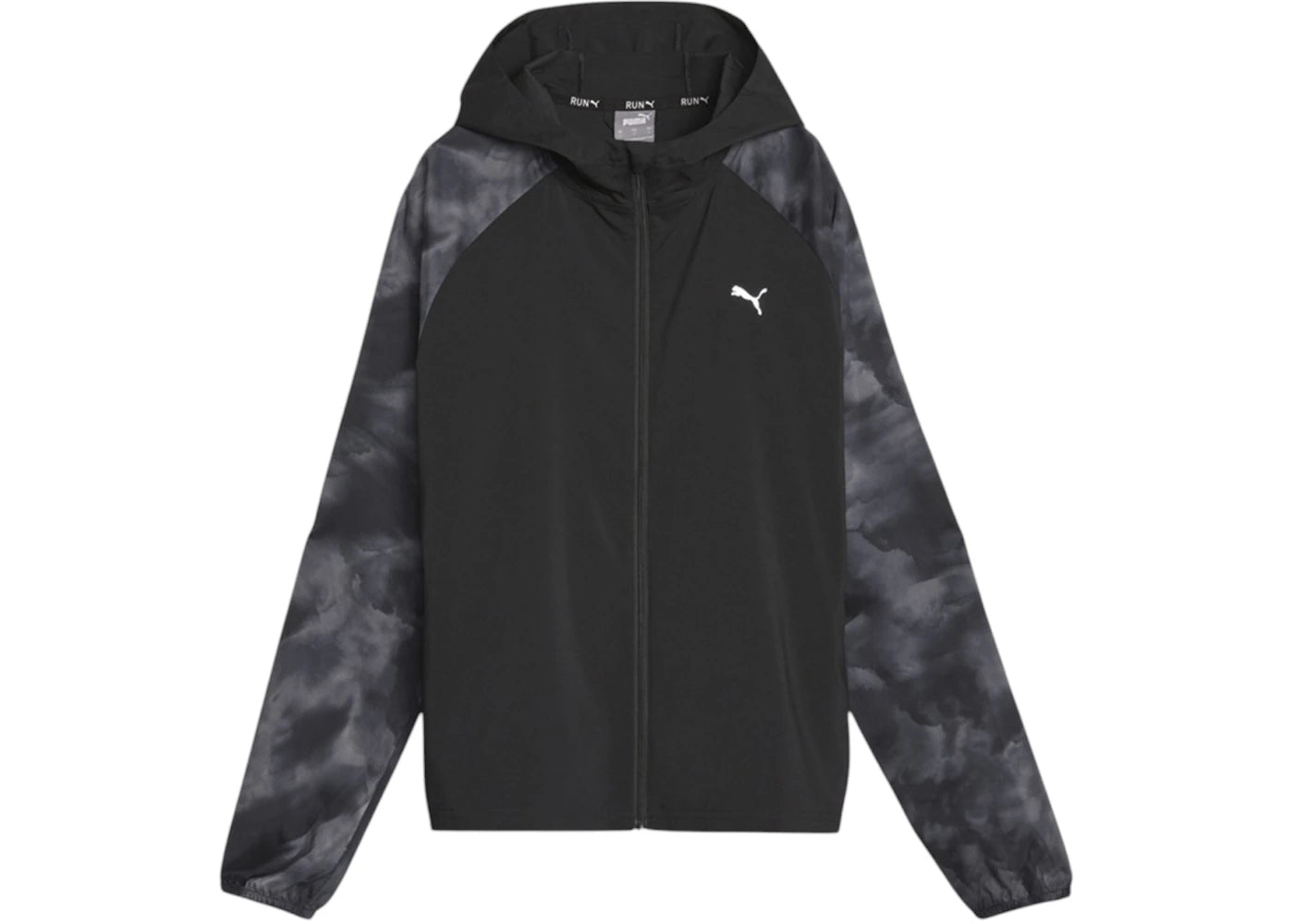 Puma Women's Run Favorite Velocity Printed Woven Full Zip Jacket Black/AOP