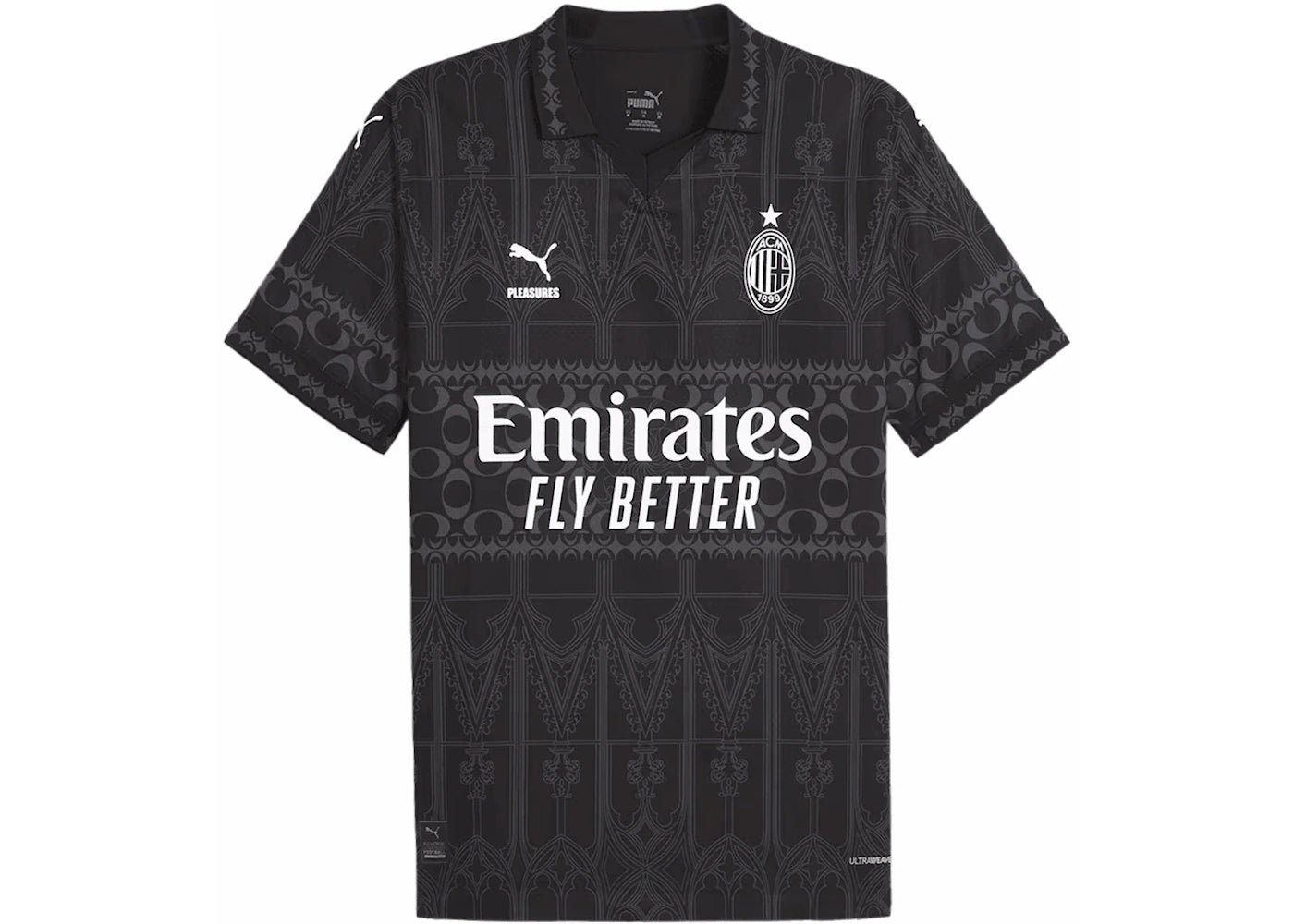 Puma x Pleasures AC Milan 2023/24 Dark Version Authentic Jersey (Imported Version) Black