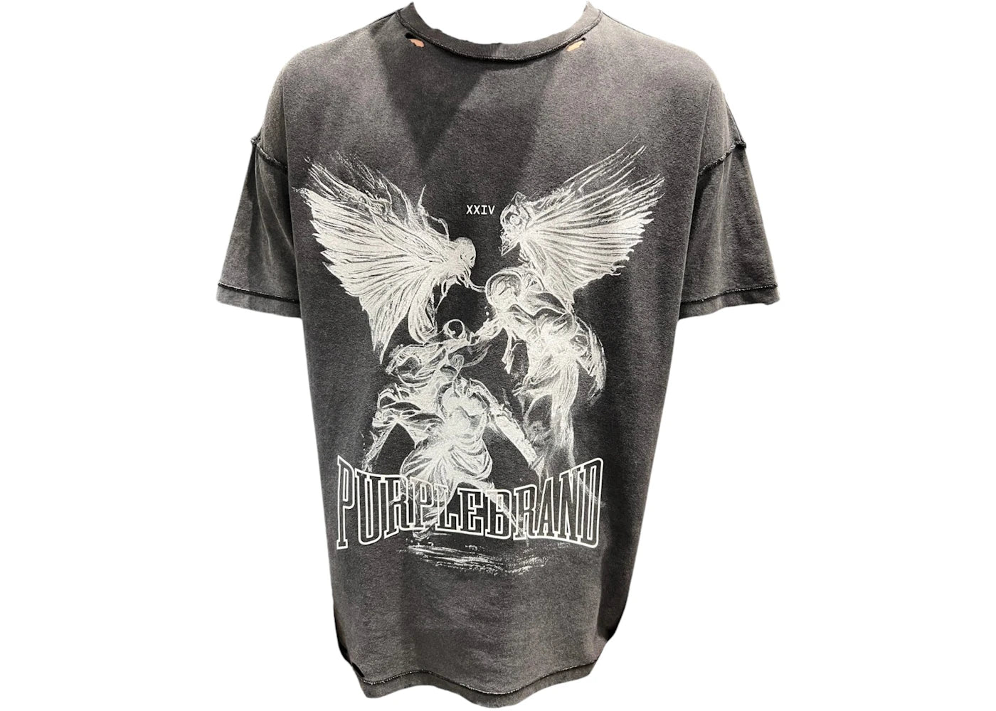 Purple Brand Graphic III Textured Inside Out Tee Black