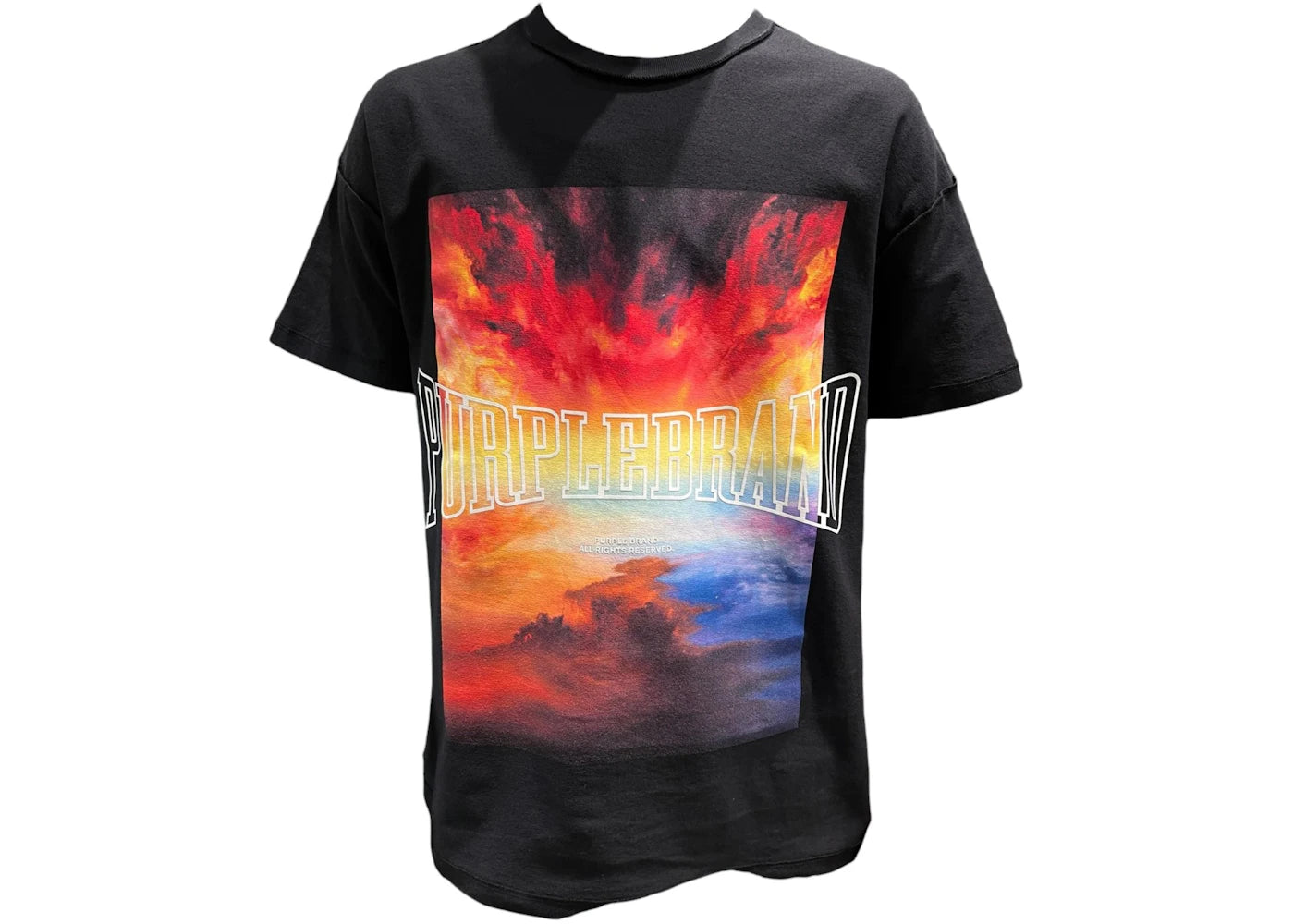 Purple Brand Graphic Textured Inside Out Tee Black