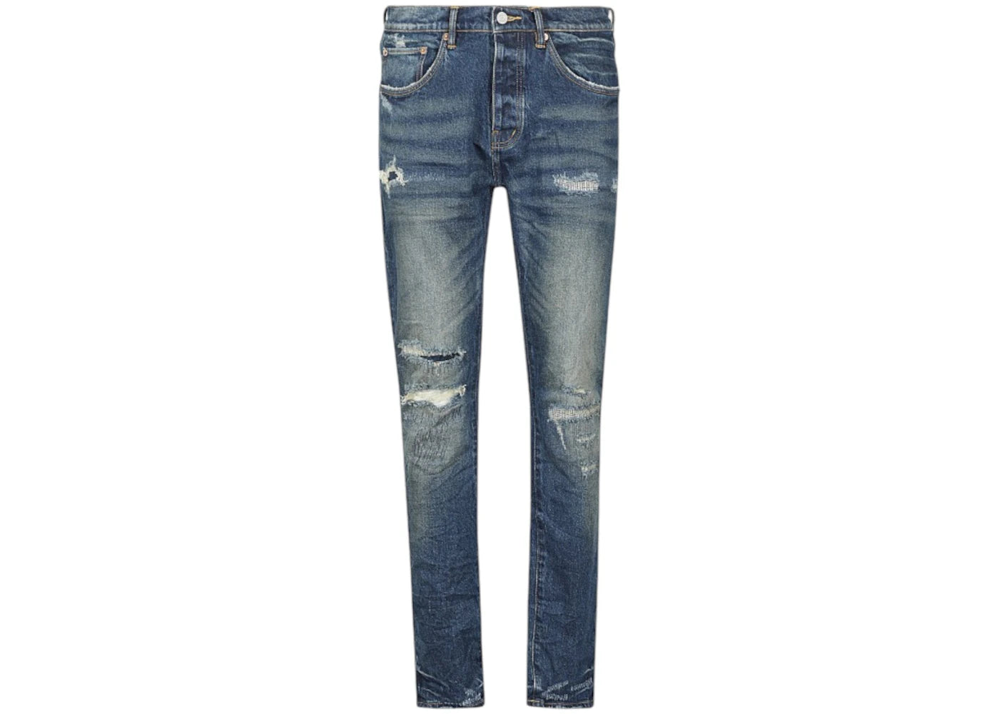 Purple Brand Light Destroy Jeans Dark Indigo