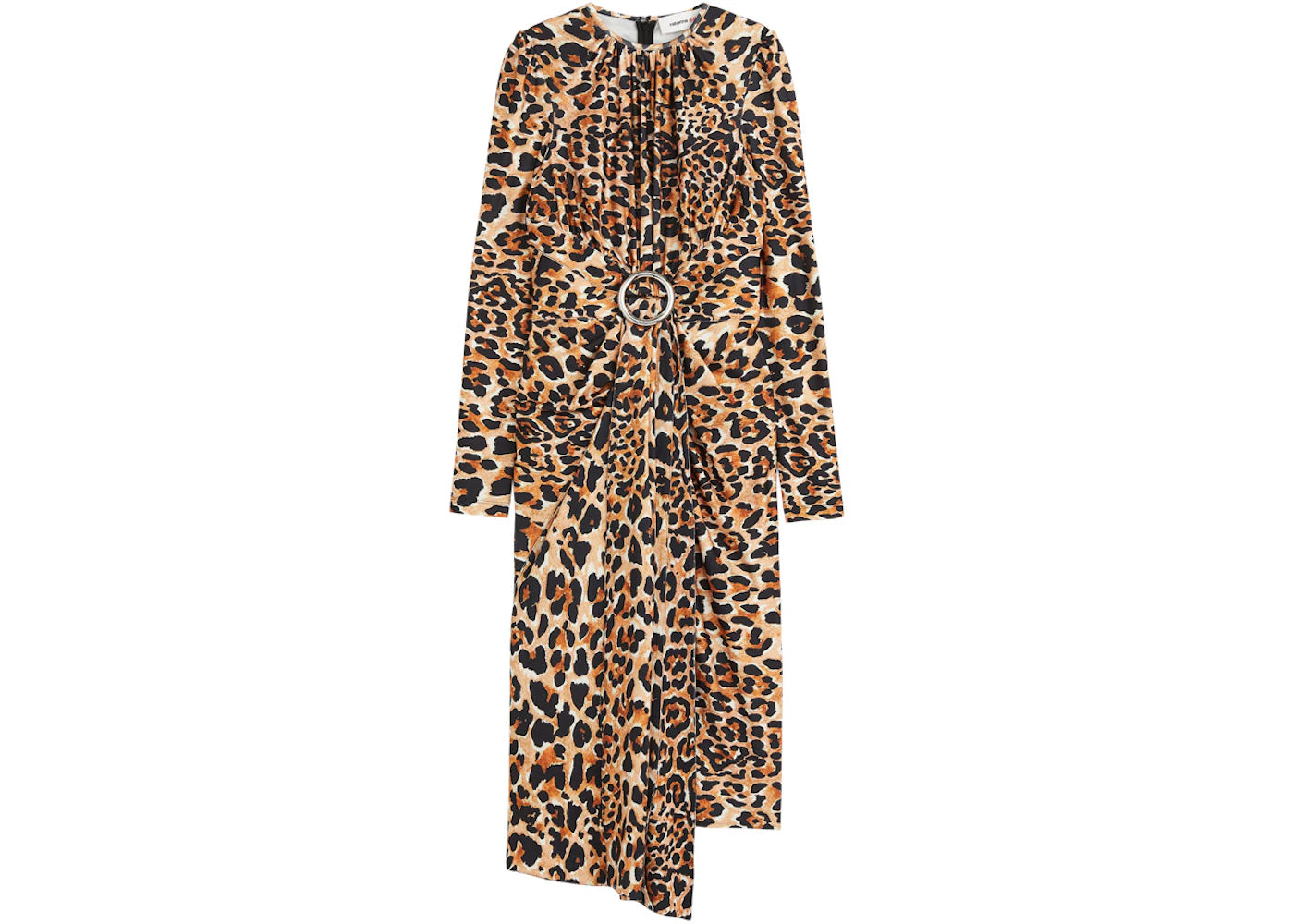 Rabanne H&M Leopard-Print Buckle-Detail Dress Leopard-Print