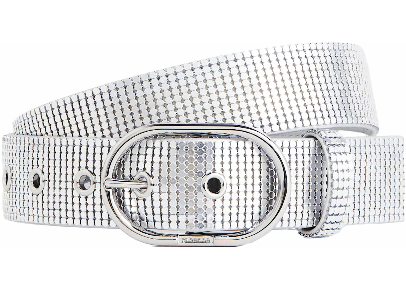 Rabanne H&M Metal-Mesh Leather Belt (Mens) Silver